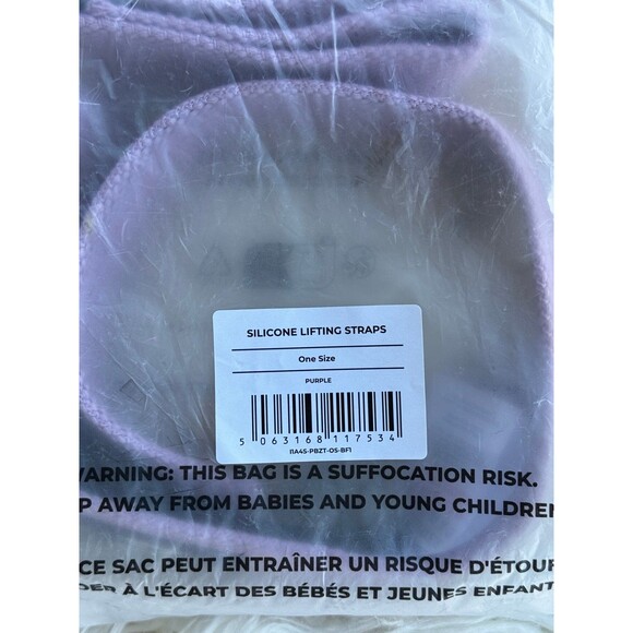 Gymshark Silicone Lifting Straps Purple One Size - Picture 3 of 10